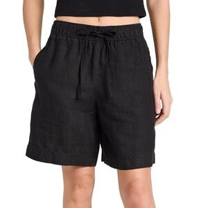 Vince womens charcoal black 100% hemp pull on shorts M